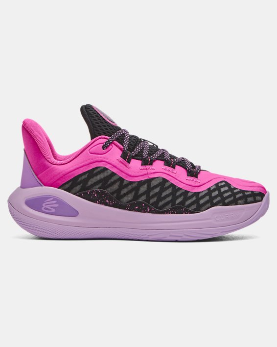 Grade School Curry 11 'Girl Dad' Basketball Shoes in Pink image number 0